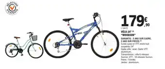 E.Leclerc Sport VÉLO 24" (3) "WOODSUN" offre