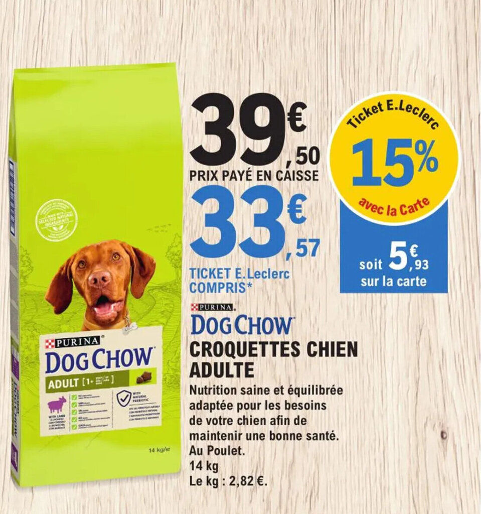 Promo CROQUETTES CHIEN ADULTE chez E.Leclerc Nos Animeux