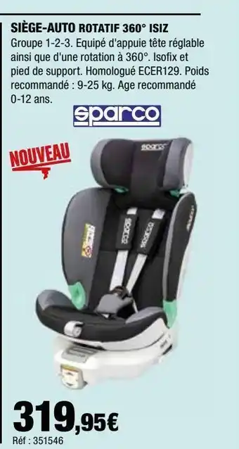 Autobacs Siège- auto rotatif 360 isiz offre