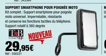 Support smartphone pour poignée moto