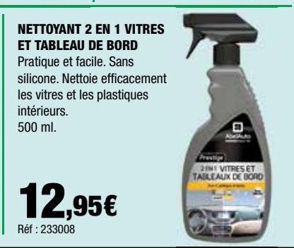 Autobacs Nettoyants 2 en 1 vitres et tableau de bord offre