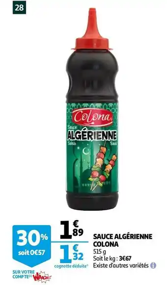 Auchan SAUCE ALGÉRIENNE offre
