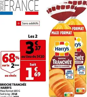 Auchan BRIOCHE TRANCHÉE NATURE offre