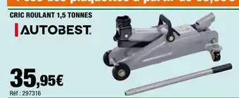 Autobacs Cric roulant 1.5 tones offre