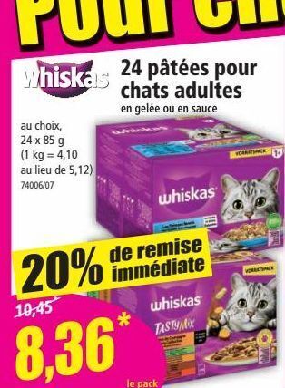 Norma 24 patees pour chats adultes offre
