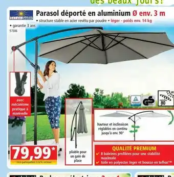 Norma Parasol déporté en aluminium offre
