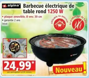 Norma Barbecue electrique de table rond 1250w offre