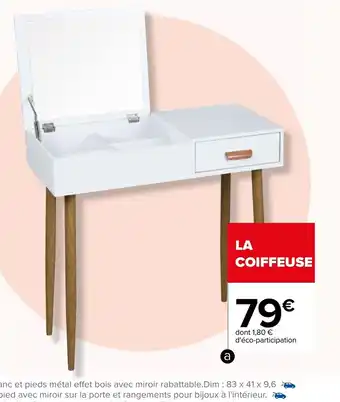 Carrefour Coiffeuse miroir rabattable offre