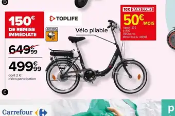 Carrefour C./Vélo à assistance électrique pliant offre
