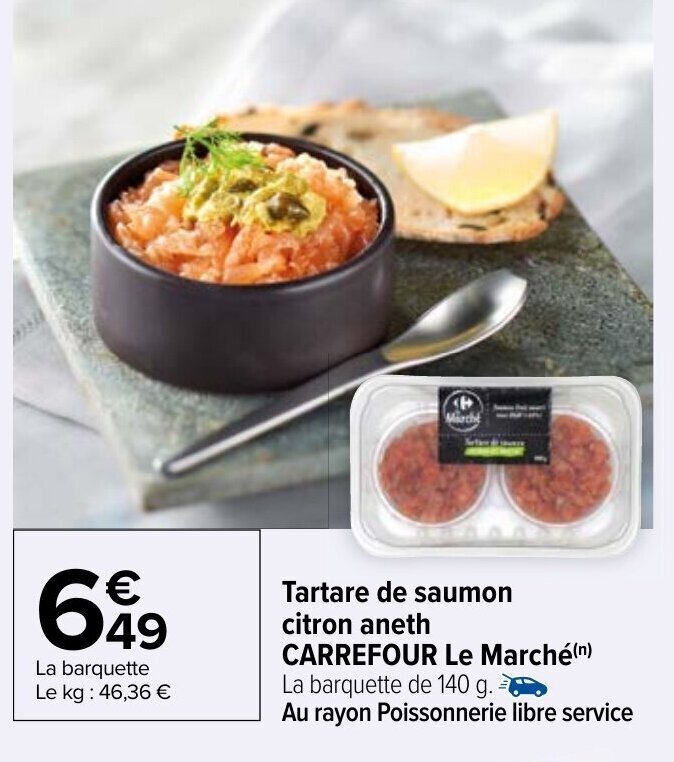 Promo Tartare de saumon citron CARREFOUR Le Marché(n) chez Carrefour
