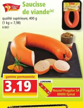 Norma Saucisse de viande (a) offre