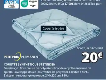 JYSK COUETTE SYNTHÉTIQUE STETINDEN offre