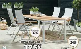 JYSK TABLE DE JARDIN RAMTEN + CHAISE INCLINABLE SLITE offre