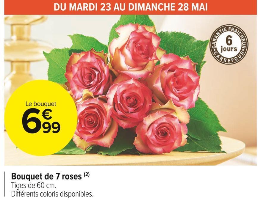 Carrefour Market Bouquet de 7 roses offre