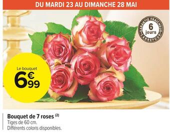 Carrefour Market Bouquet de 7 roses offre