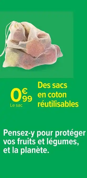 Carrefour Market Des sacs en coton réutilisables offre