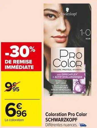 Carrefour Market Schwarzkopf coloration pro color offre