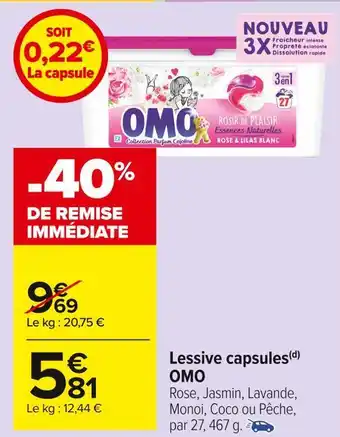 Carrefour Market Omo lessive capsules(d) offre