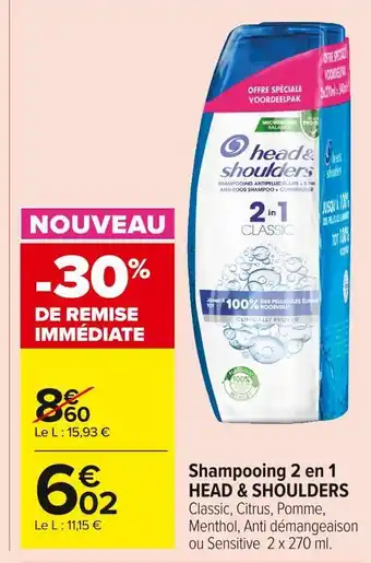 Carrefour Market Head & shoulders shampooing 2 en 1 offre