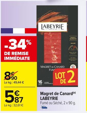 Carrefour Market Labeyrie magret de canard offre