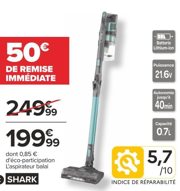 Carrefour Aspirateur balai offre