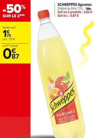 Carrefour Market Schweppes schweppes agrumes offre