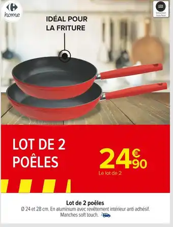 Carrefour home lot de 2 poêles