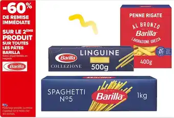 Carrefour Market Barilla -60% de remise immédiate sur le 2ème produit sur toutes les pâtes barilla offre