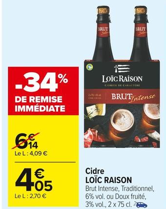 Carrefour Market Loïc raison cidre offre