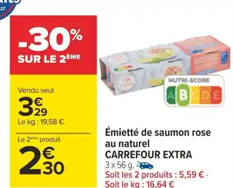 Carrefour Carrefour extra émietté de saumon rose au naturel offre