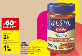 Carrefour Market Barilla pesto offre