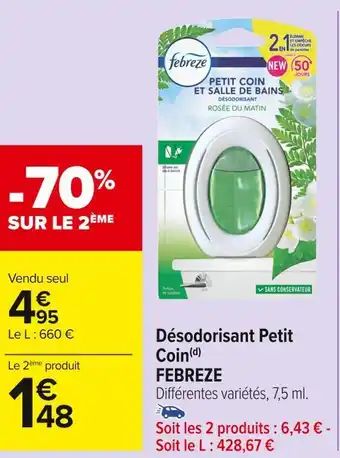 Carrefour Market Febreze désodorisant petit coin(d) offre