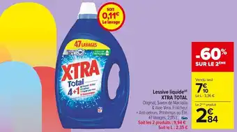 Carrefour Market Xtra total lessive liquide(d) offre