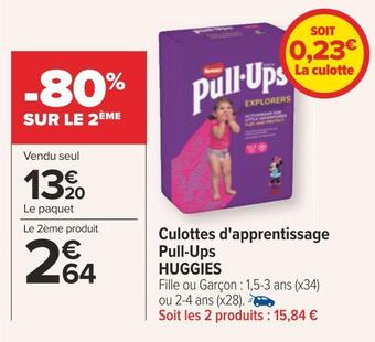 Carrefour Huggies culottes d'apprentissage pull-ups offre