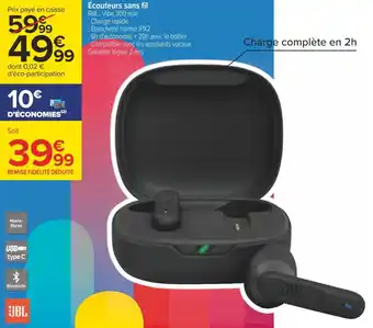Carrefour Jbl écouteurs sans fil offre