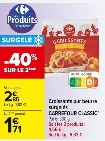 Carrefour Market Carrefour classic croissants pur beurre surgelés offre