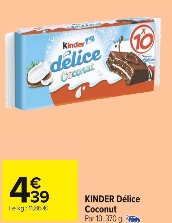 Carrefour Market Kinder kinder délice coconut offre