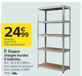 Carrefour Étagère charges lourdes 5 tablettes offre
