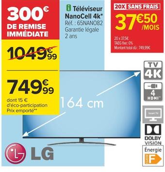 Carrefour Lg téléviseur nanocell 4k offre