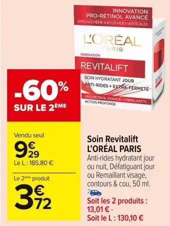 Carrefour Market L’oréal paris soin revitalift offre