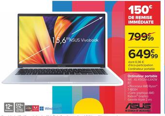 Carrefour Asus ordinateur portable offre