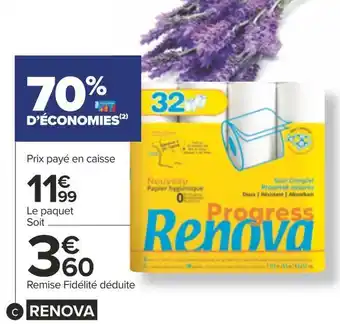 Carrefour Renova papier hygiénique progress offre