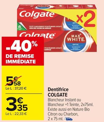 Carrefour Market Colgate dentifrice offre