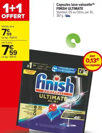 Carrefour Market Finish ultimate capsules lave-vaisselle(d) offre