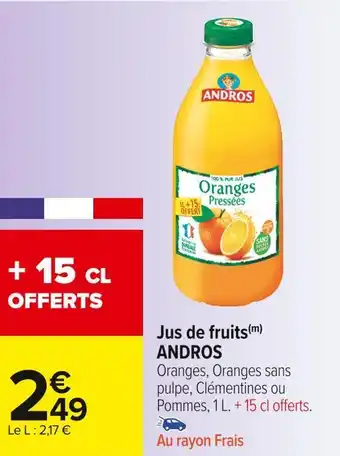 Carrefour Market Andros jus de fruits offre