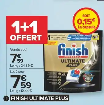 Carrefour Finish ultimate plus capsules lave-vaisselle(d) offre