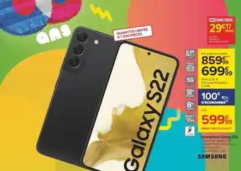 Carrefour Samsung smartphone galaxy s22 offre