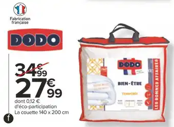 Carrefour Dodo couette bien-être offre