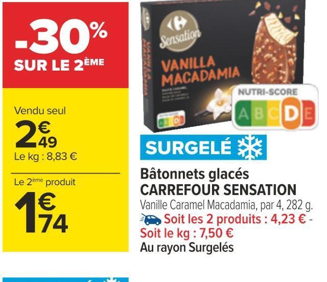 Carrefour Carrefour sensation bâtonnets glacés offre