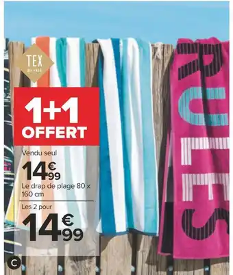Carrefour Tex home drap de plage offre